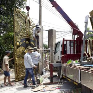 Công trình cổng nhôm đúc nhà Anh Thắng Cù Lao Biên Hòa